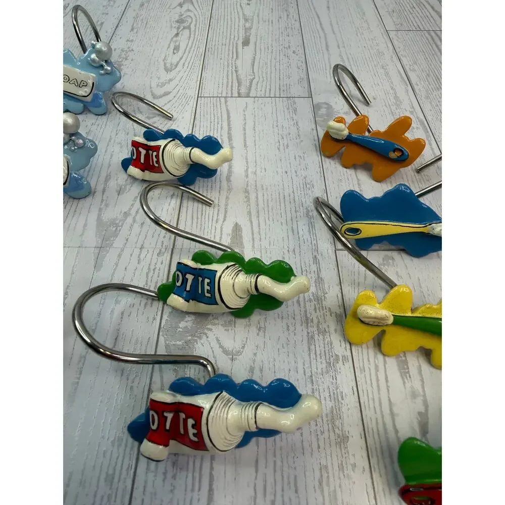 Croscill Toothbrushes Toothpaste Soap GROOMIN Shower Curtain Hooks Discontinued